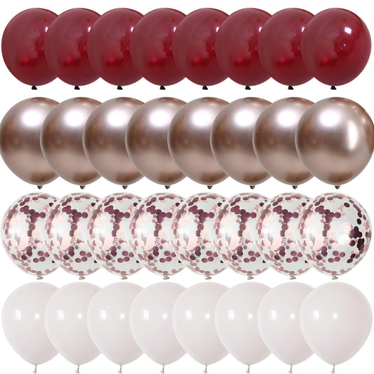 Govpy burgundy 12-inch balloons create elegant party décor.