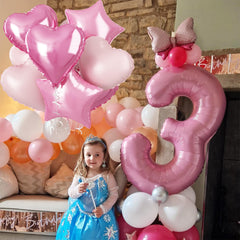 Govpy pale pink heart balloon complements a delicate celebration theme.