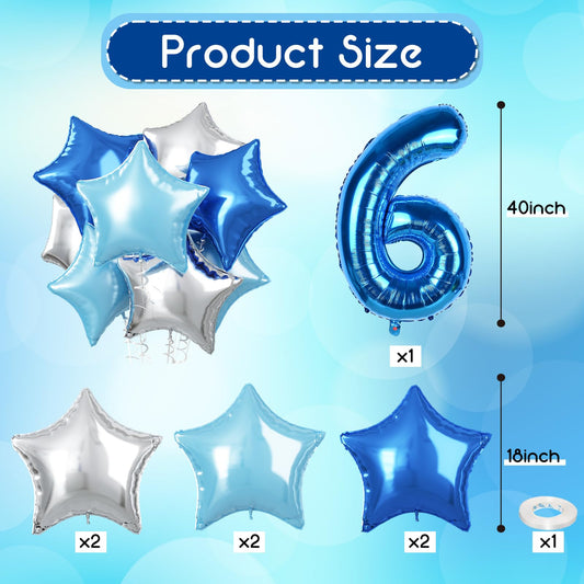 Govpy teal pastel blue star balloons 18-inch add vibrant party accents