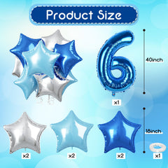 Govpy teal pastel blue star balloons 18-inch add vibrant party accents