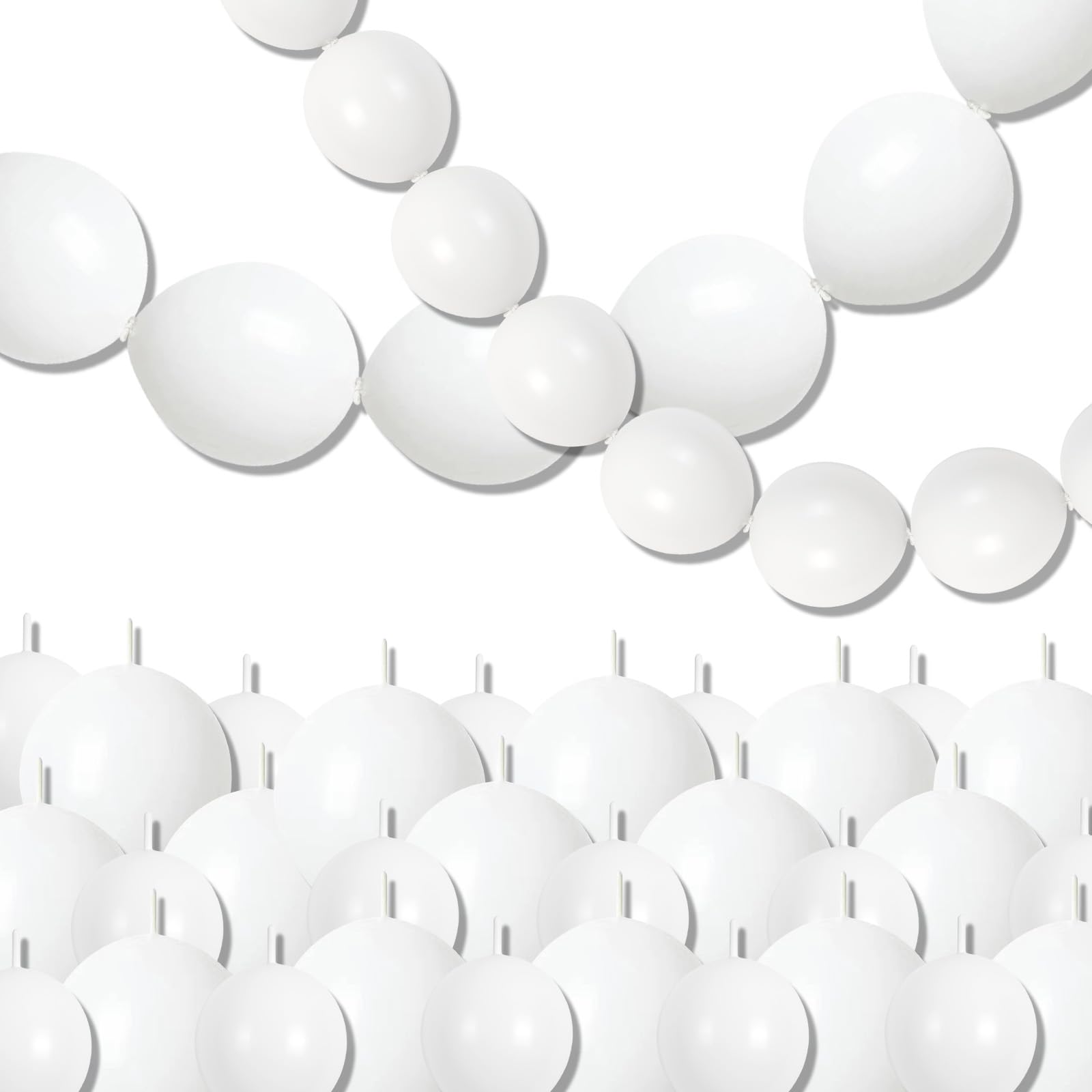Govpy white quick link balloons 10-inch set for easy walls and arches.