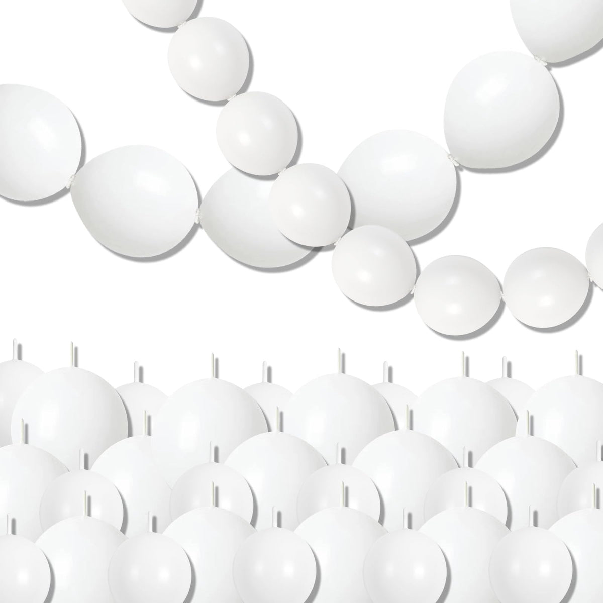 Govpy white quick link balloons 10-inch set for easy walls and arches.