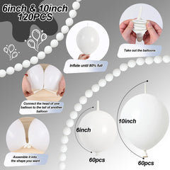 Govpy white quick link balloons 6-inch set for compact garlands.