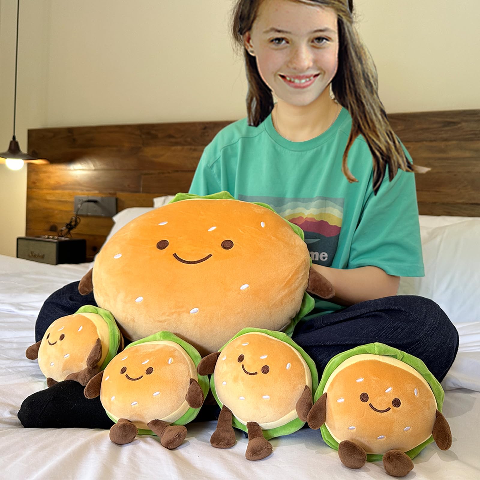 Goylmc Hamburger Plush Toy 6-inch size offers portable comfort for on-the-go.