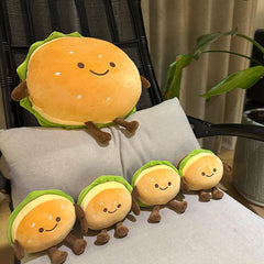 Goylmc Hamburger Plush Toy in a child's room brightens the space with cheerful design.