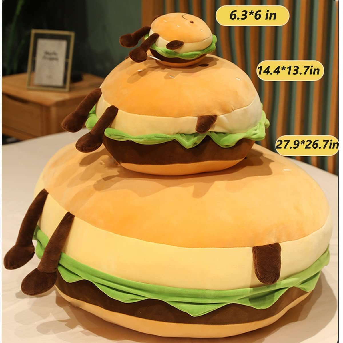 Goylmc Hamburger Plush Toy makes a playful gift idea for birthdays and holidays.