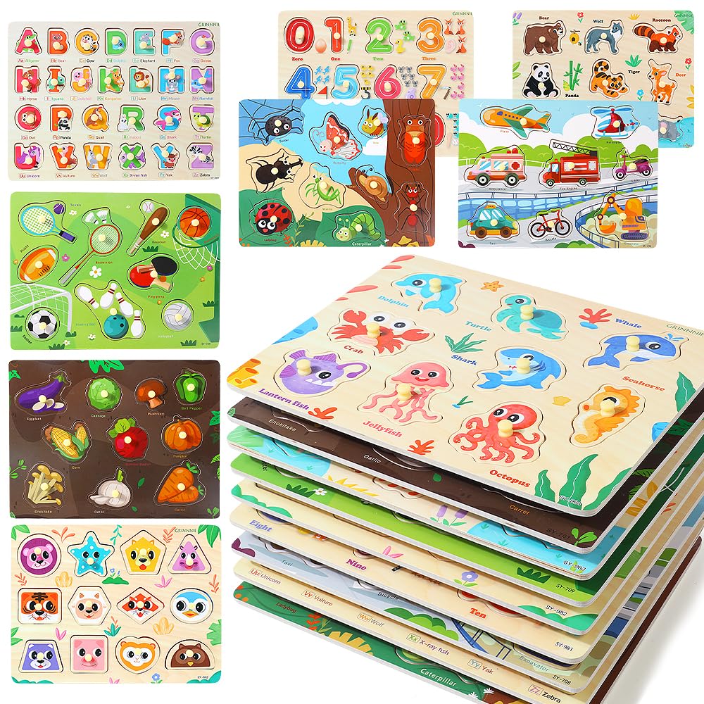 GR GRINNNIE alphabet puzzle enhances early literacy and fine motor control.