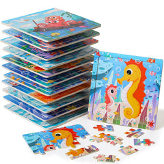 GR GRINNNIE Dolphin puzzle piece promotes fine motor skills and ocean animal recognition.