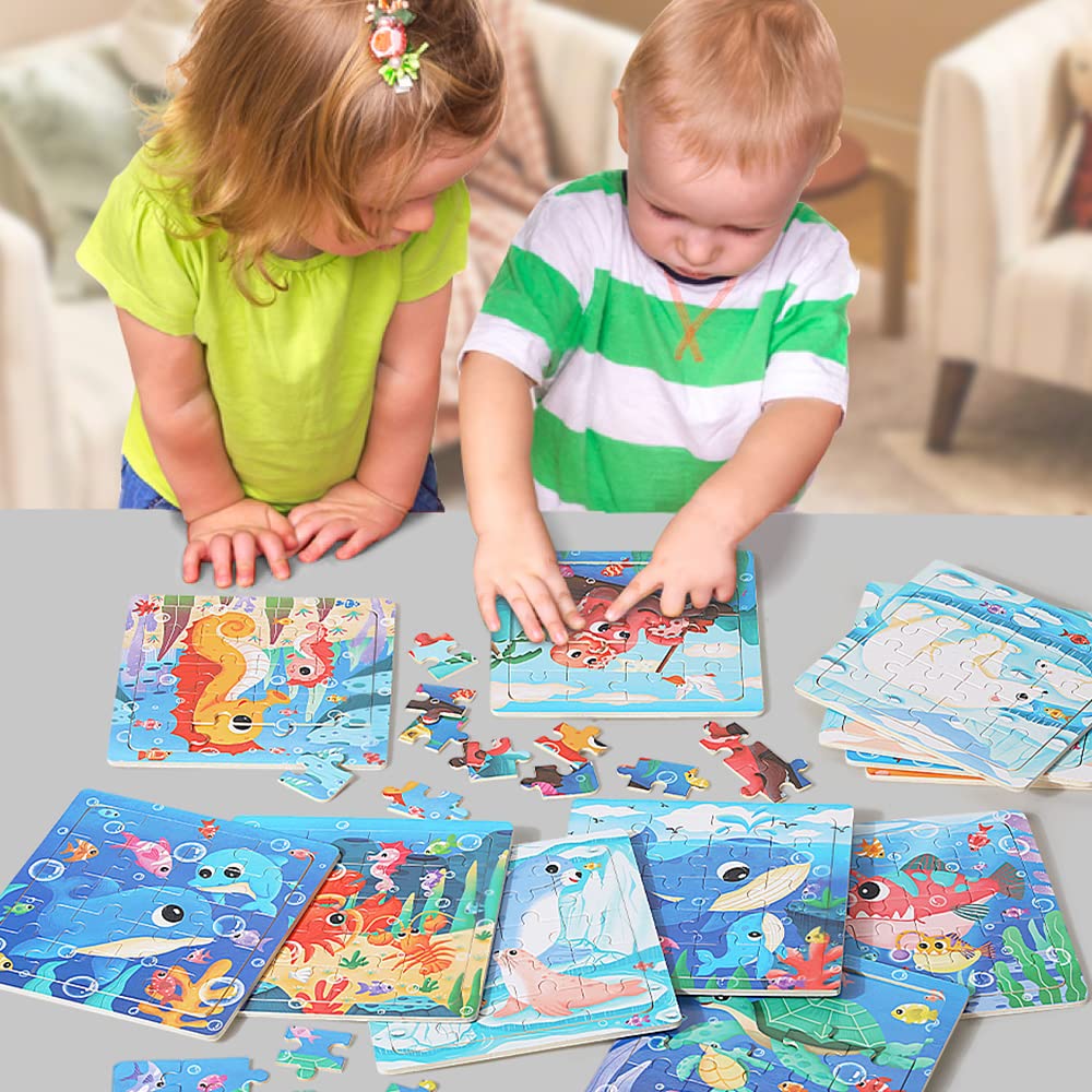 GR GRINNNIE Ocean animals puzzle collection inspires imaginative play during trips.