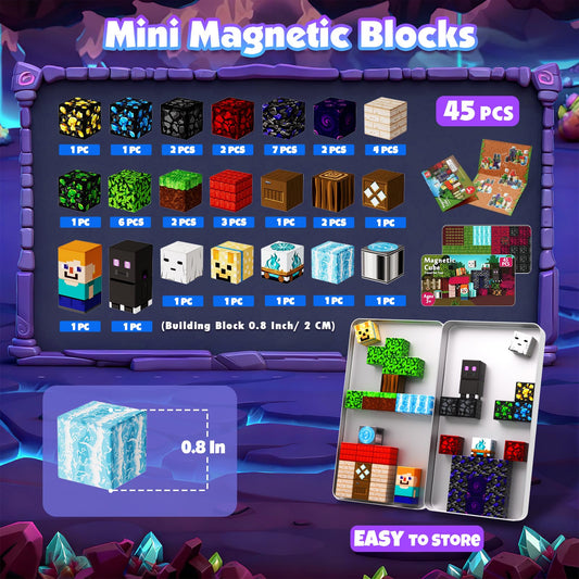 GraceDuck 45 magnetic cubes in 20 colors enable creative play anywhere.