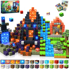GraceDuck dinosaur-volcano-forest-castle-set with LED blocks sparks imaginative play.
