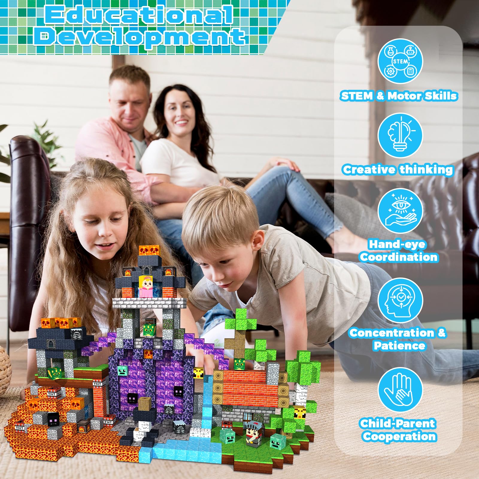 GraceDuck kids build together, developing cooperation and spatial awareness.