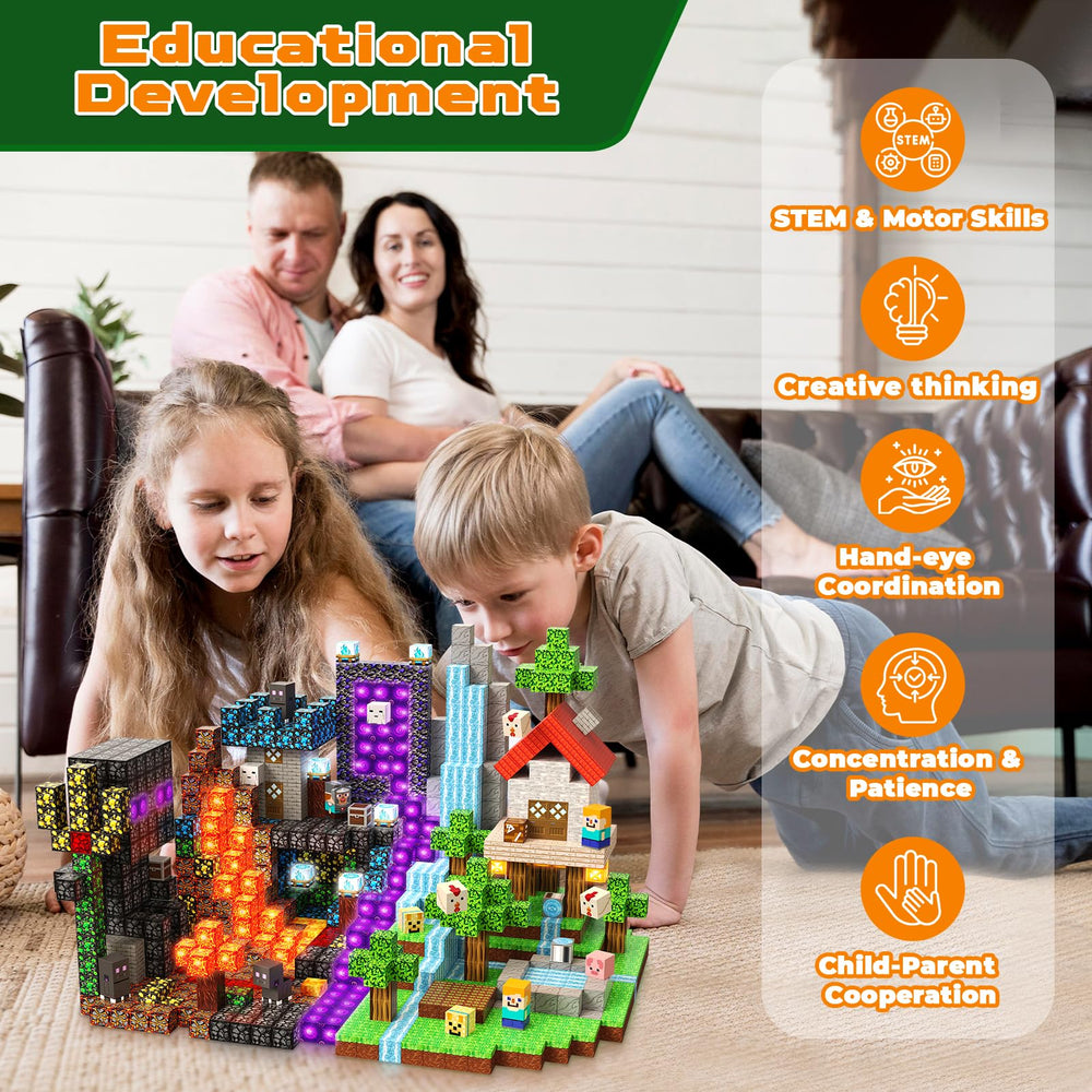 GraceDuck magnetic blocks build spatial awareness and fine motor skills.