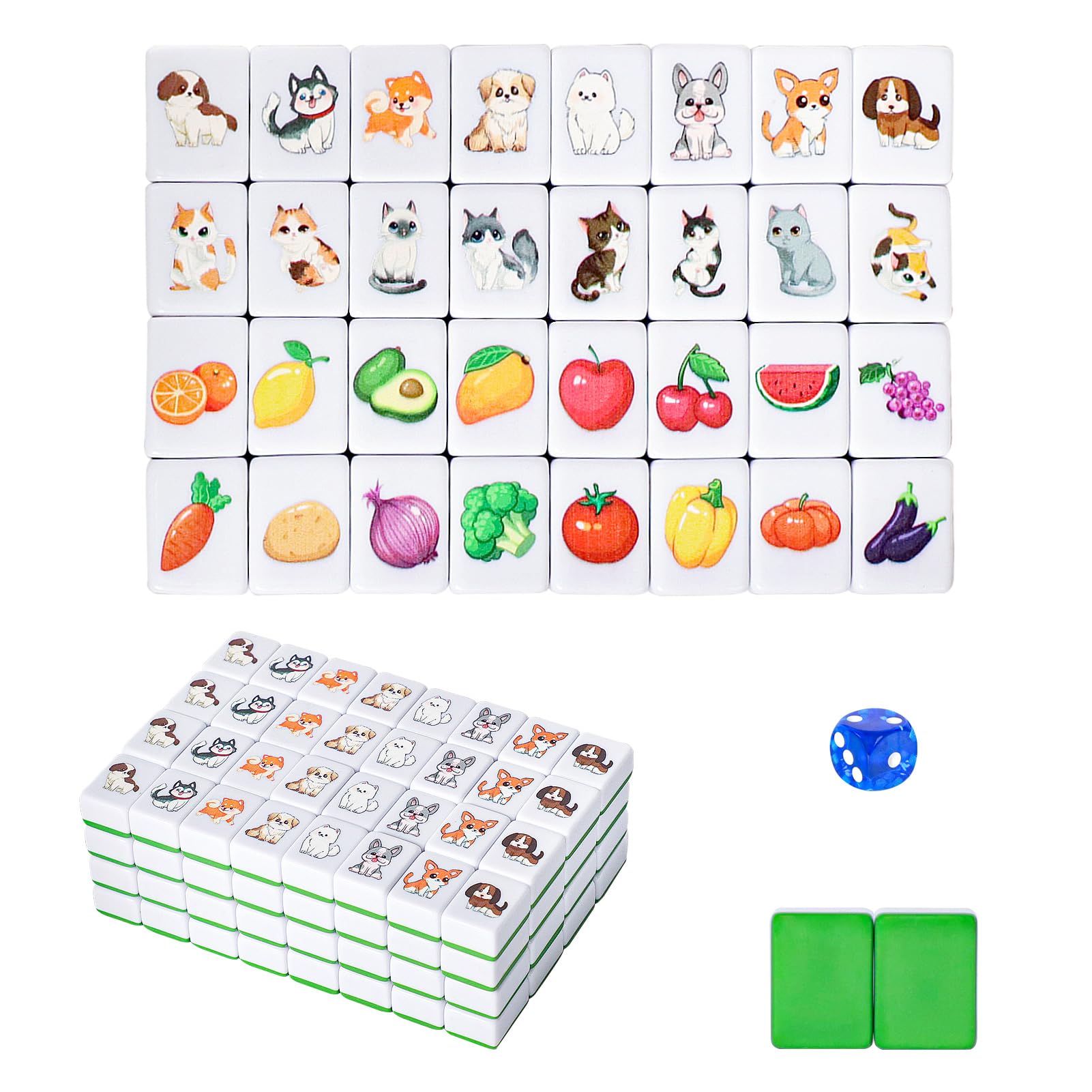 GRACIAS mahjong animal-pattern tiles add colorful charm for family game nights