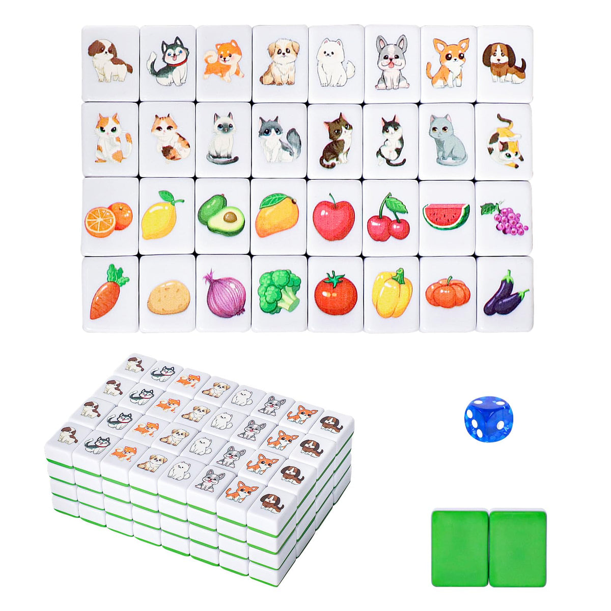 GRACIAS mahjong animal-pattern tiles add colorful charm for family game nights