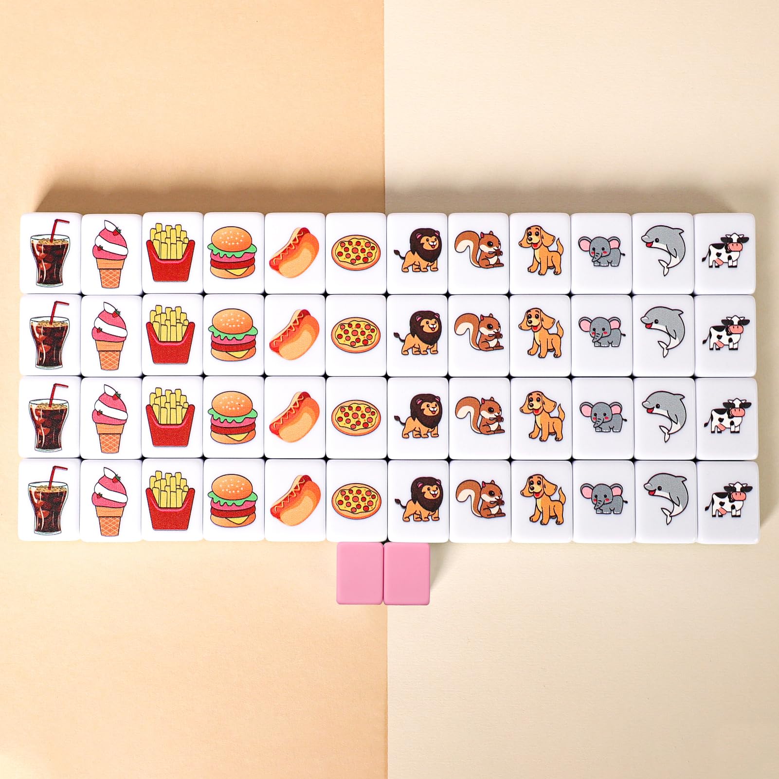 GRACIAS tiles feature food motifs for playful rounds.