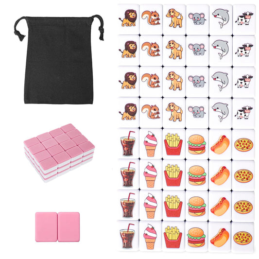 GRACIAS Mahjong pink-pattern tiles for stylish family game nights.