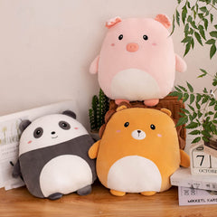 Grafingy Pig plush cuddles a child, perfect bedtime companion.