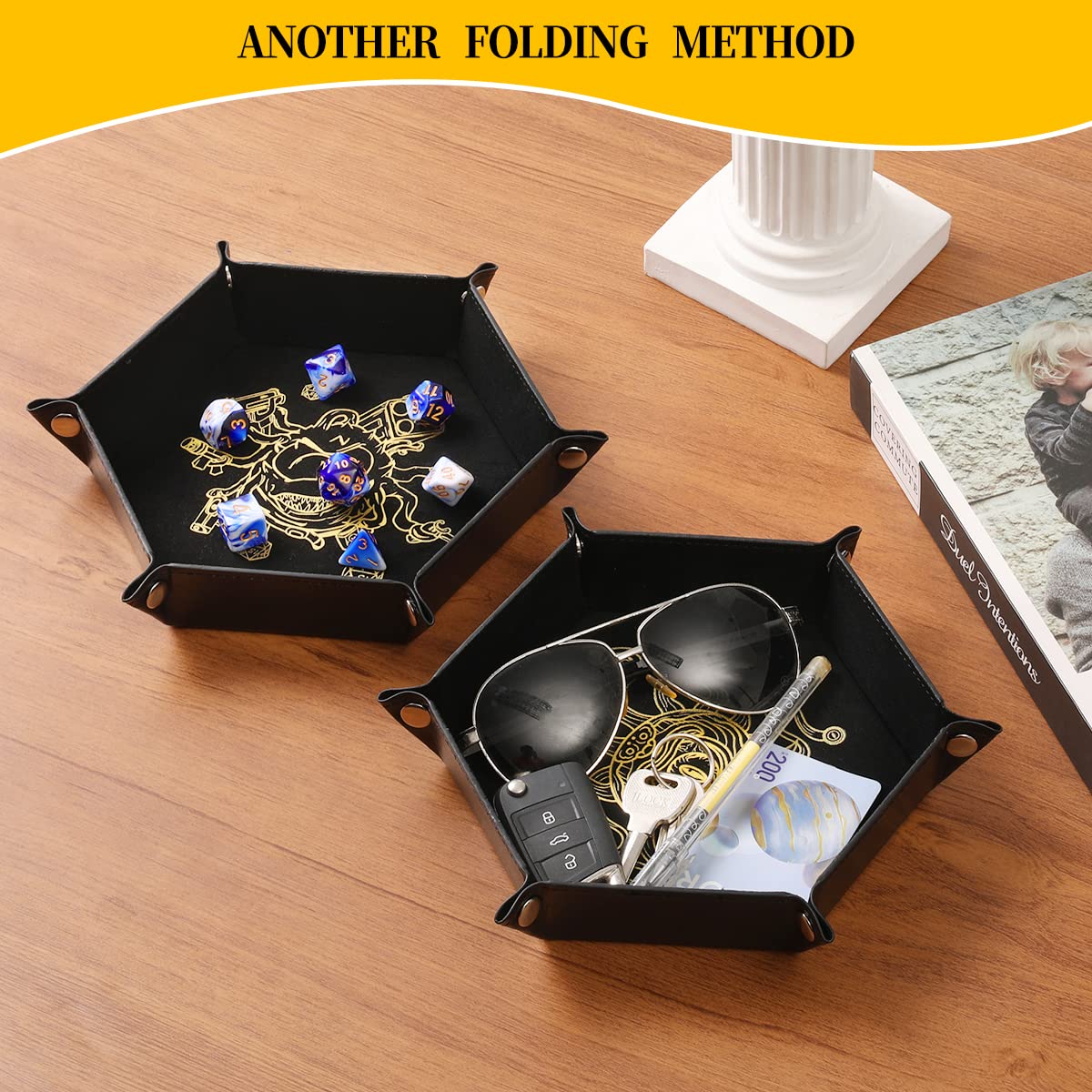 Grajar Beholder dice tower doubles as accessory storage for coins and trinkets.