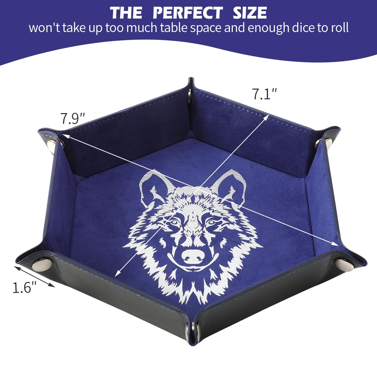 Grajar dice tray with dragon pattern keeps dice centered for smooth rolls