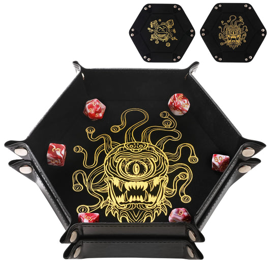 Grajar Beholder dice tray folded for easy portability and quick setup.