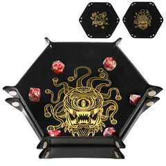 Grajar Beholder dice tray folded for easy portability and quick setup.