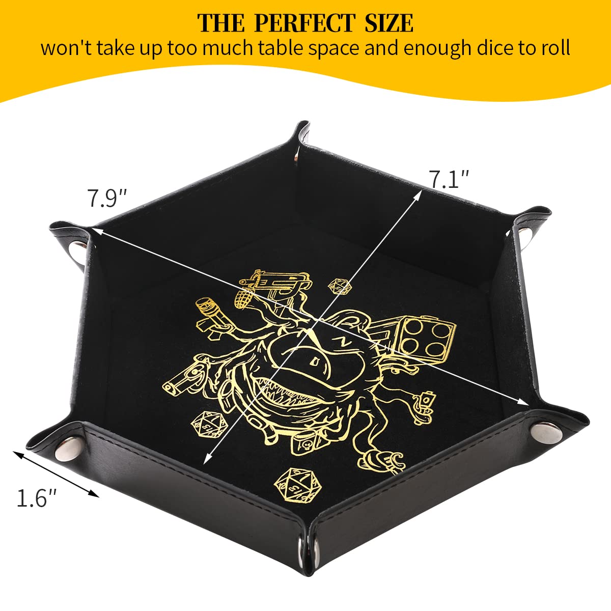 Grajar Beholder PU leather exterior with velvet interior protects table surfaces.