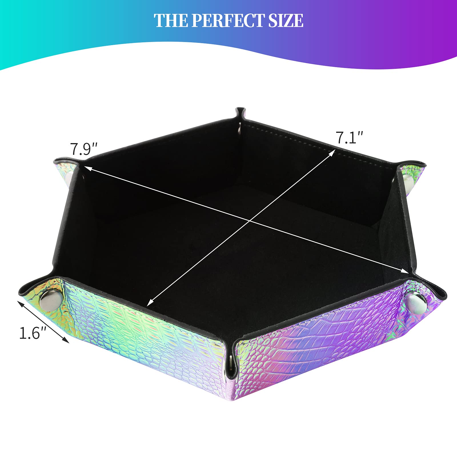 Grajar dice tray outer PU leather, durable protection for tables.