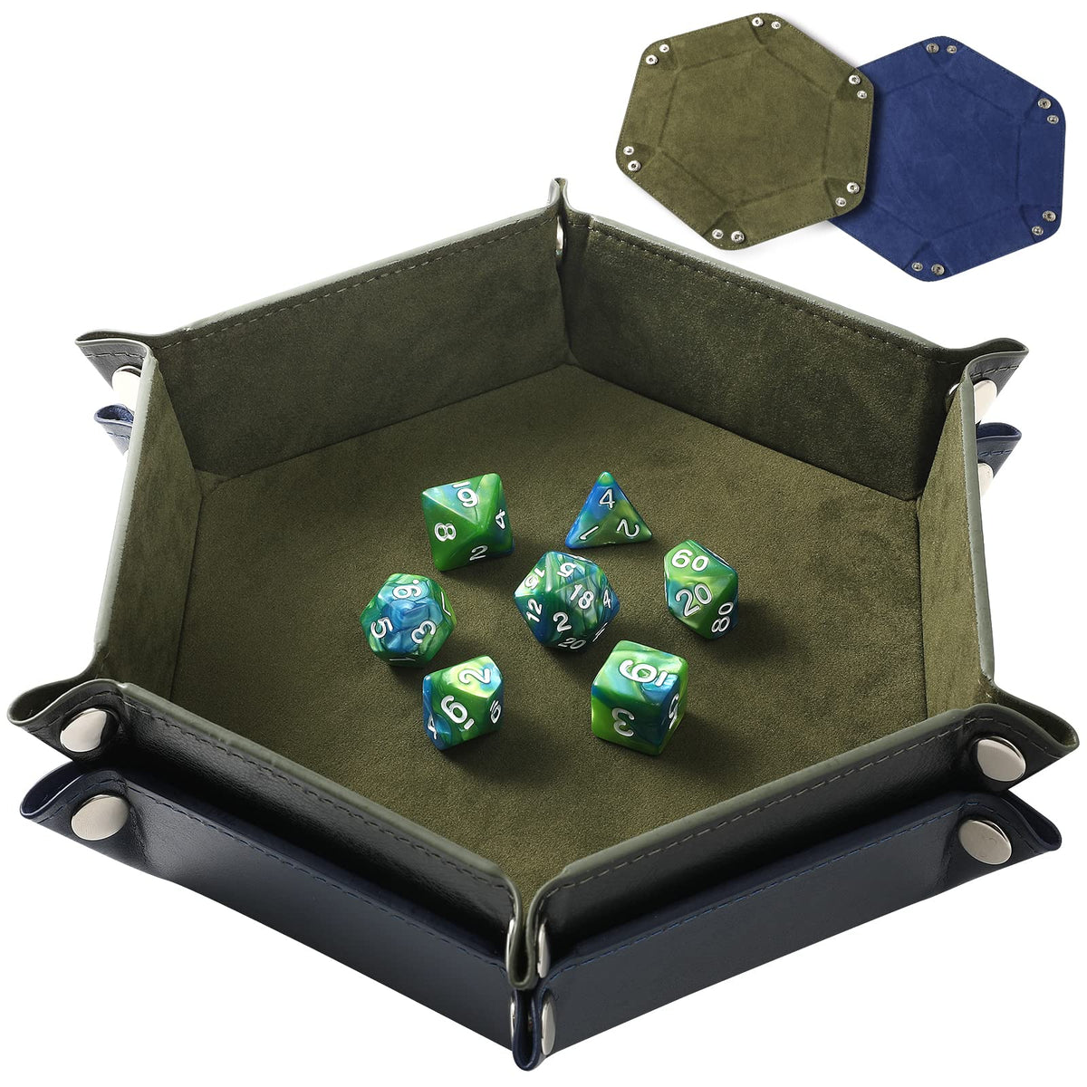 Grajar dice tray royalblue velvet inside protects surfaces during gameplay
