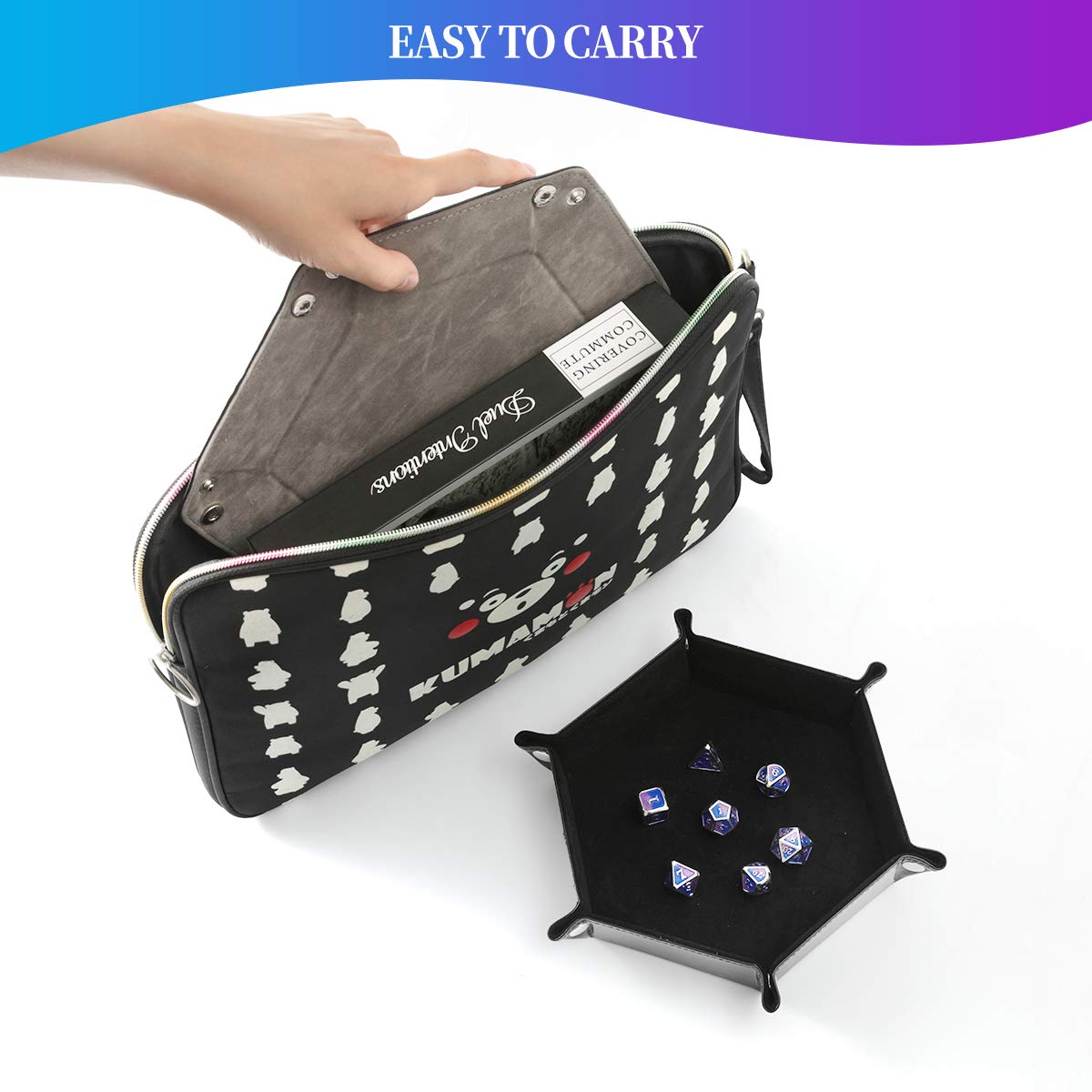 Grajar trays feature snap closures to switch surfaces from leather to velvet.
