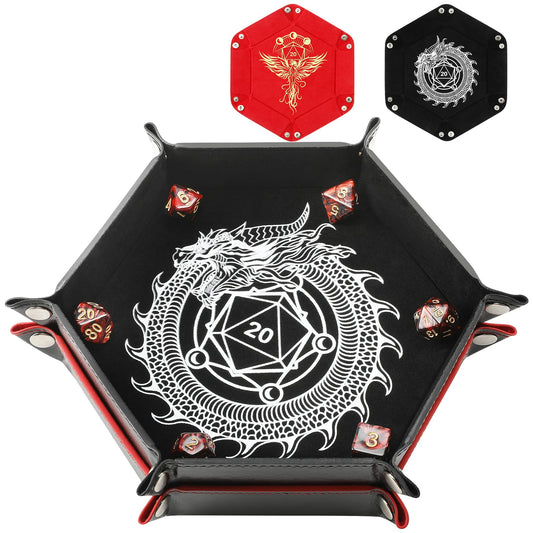 Grajar Dragon Phoenix dice tray closed, compact travel ready