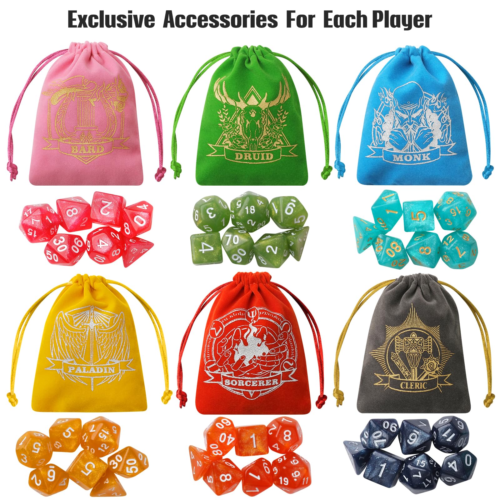 Grajar Nebula polyhedral dice set for RPG campaigns