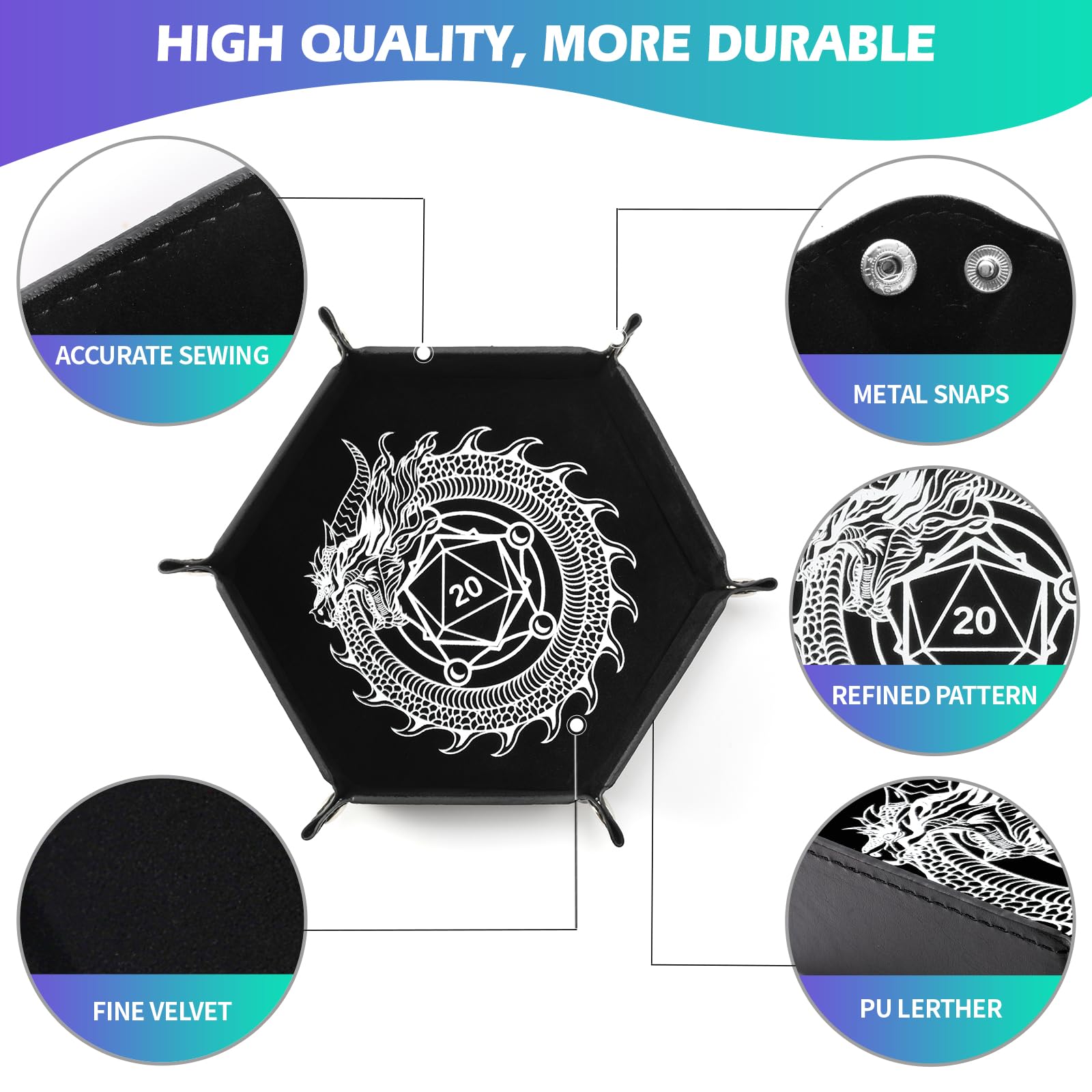 Grajar PU leather exterior and velvet interior for quiet rolls