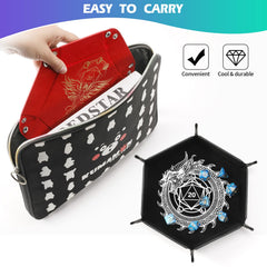 Grajar storage box in PU leather and velvet holds dice