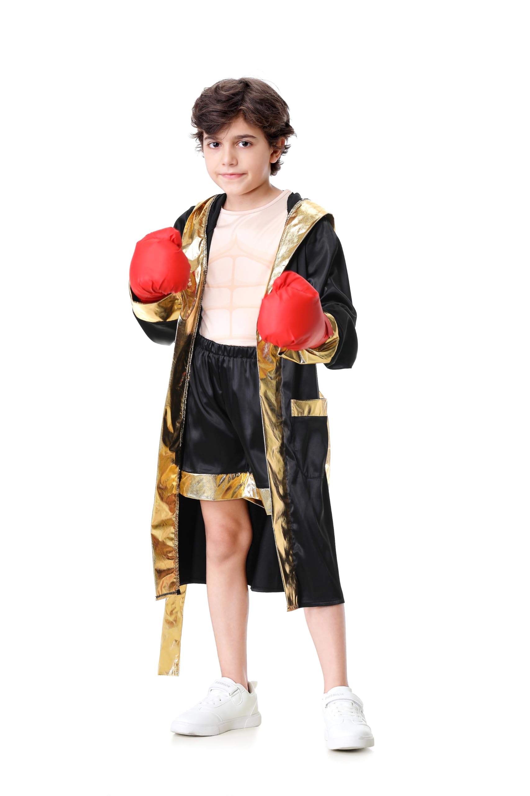 GRAJTCIN kids boxing costume hooded robe for imaginative play and confidence