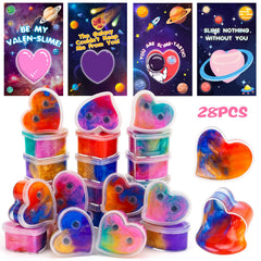 Gralima Valentine heart slime cards for classroom sharing.