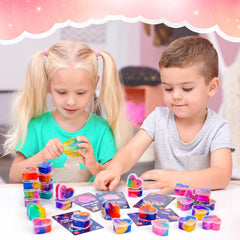 Gralima kids enjoying slime during classroom activity.