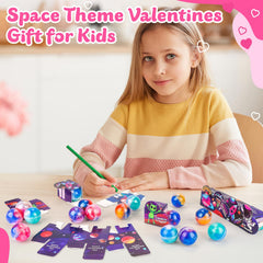 Heart-shaped galaxy slime in three colors for creative DIY gifting