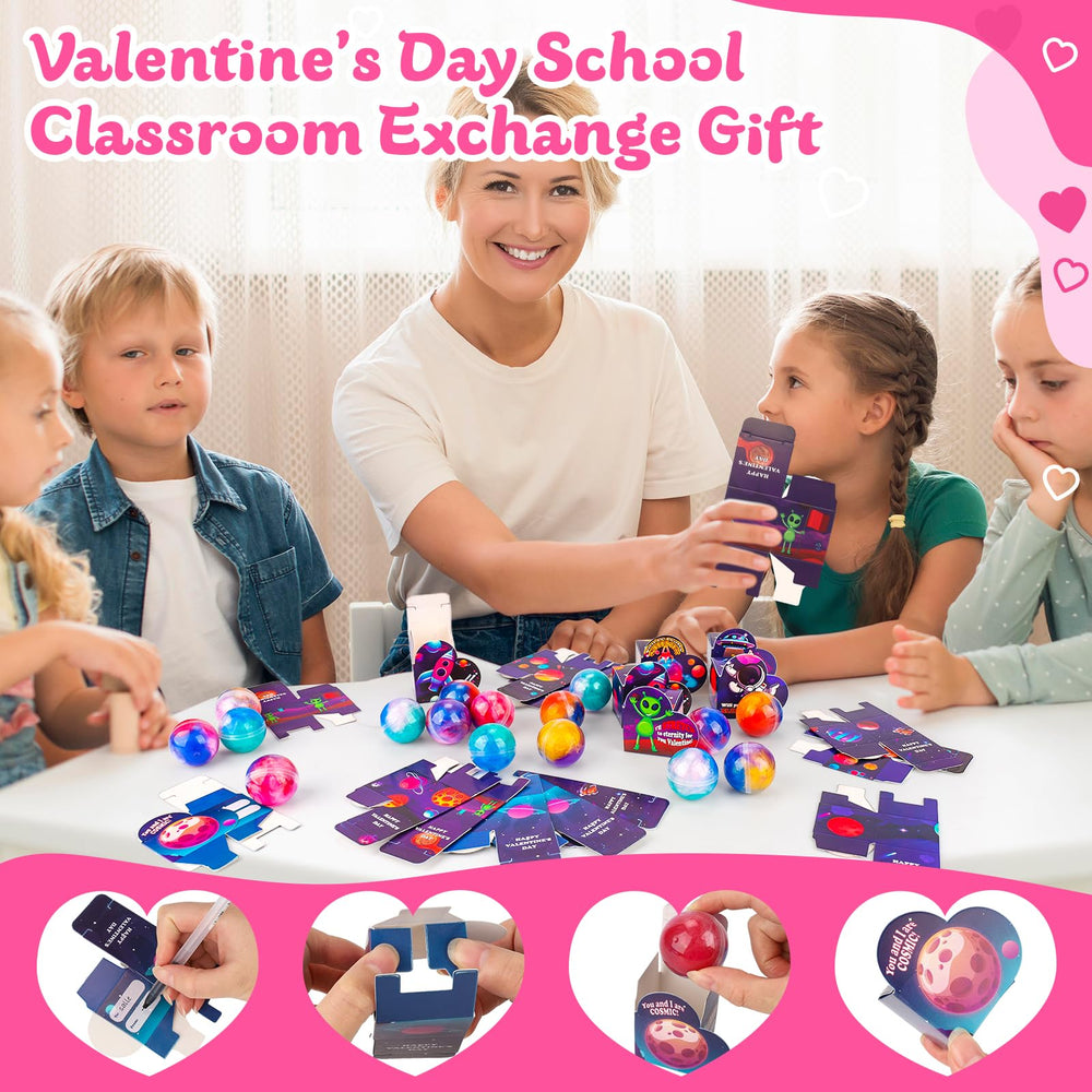 Space-themed cards make Valentine exchanges engaging and memorable