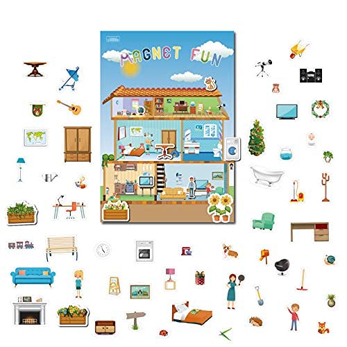 GRANDLMOON magnetic playboard doll house front view for portable imaginative play
