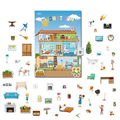 GRANDLMOON magnetic playboard doll house front view for portable imaginative play