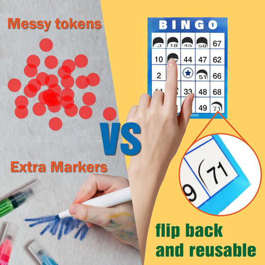 GRANDLMOON windowed design close-up highlights chip-free, clean tabletop bingo sessions