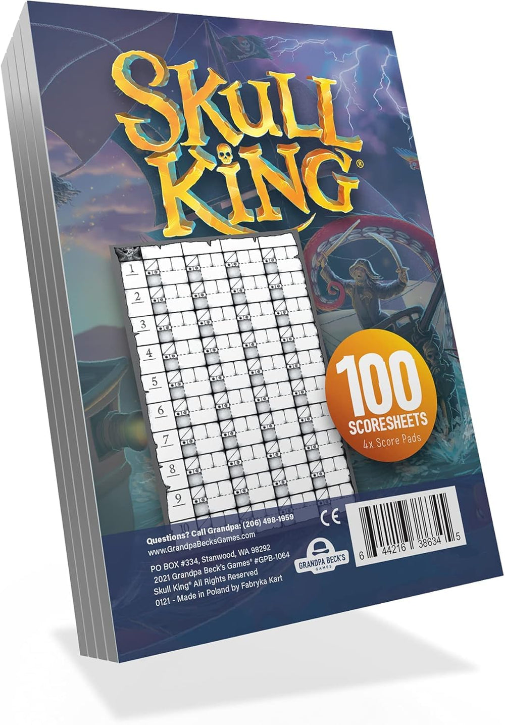 Grandpa Beck's Skull King artwork on cards inspires fun bidding moments.