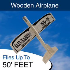 Granite Mountain Products small balsa plane in flight for outdoor play