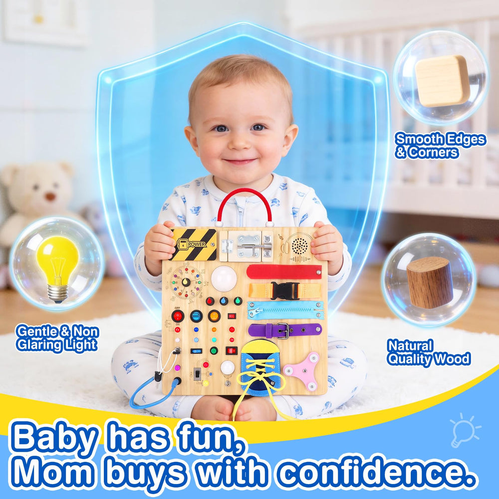 Grarain Busy Board safety-durable wood ensures safe play