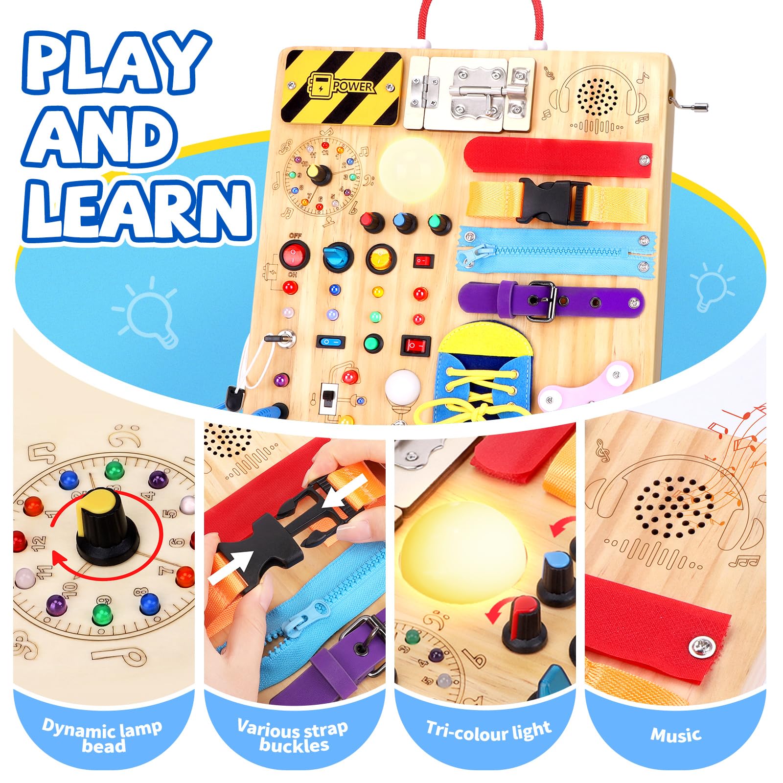 Grarain Busy Board travel-compact size for on-the-go play