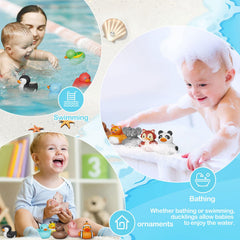 Grarain rubber ducks versatile for bath and pool water play.