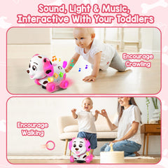 Grasili musical puppy toy showing lights and music to capture baby's attention