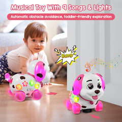 Grasili musical puppy toy with moving wheels helps walking practice indoors