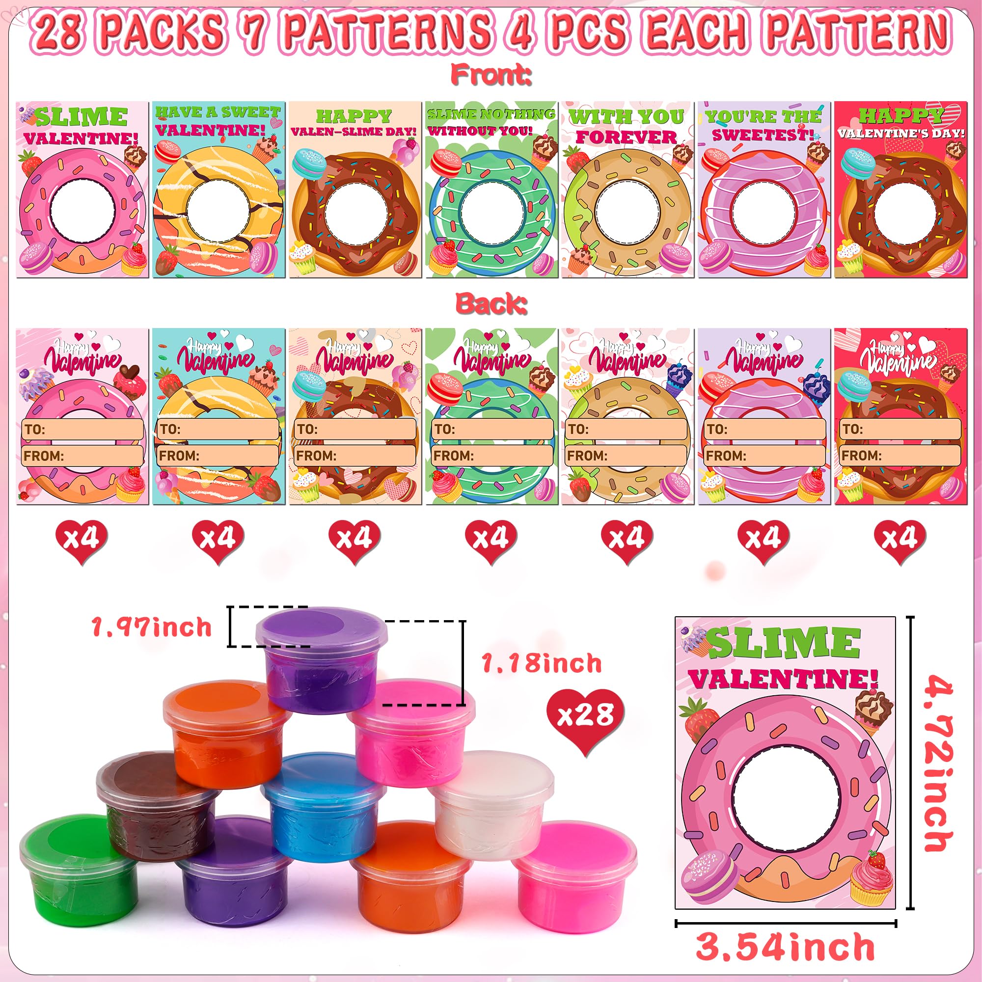 Grastfu dessert donut cards designs offer seven playful patterns for Valentines exchanges.